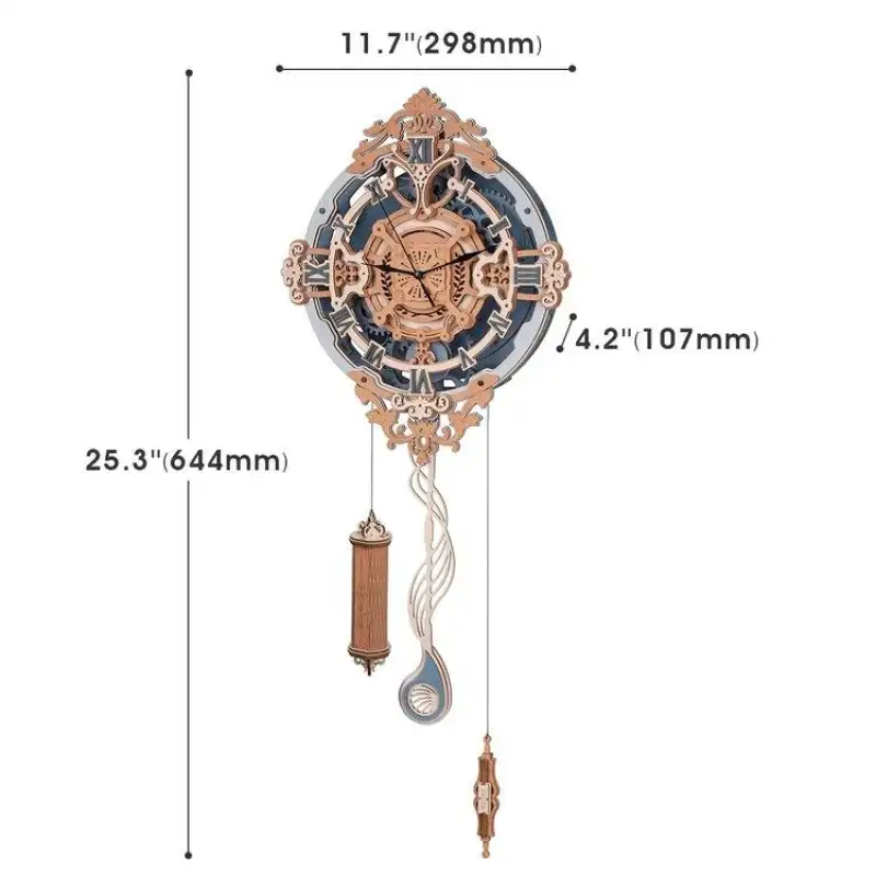 Puzzle 3D Bois Horloge Mécanique Renaissance - Image 7